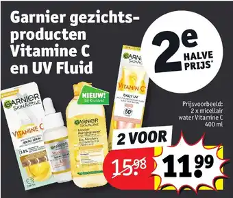 Kruidvat Garnier gezichtsproducten Vitamine C en UV Fluid aanbieding