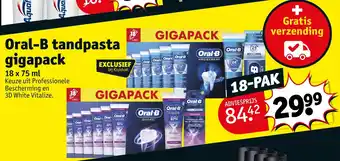 Kruidvat Oral-B Tandpasta gigapack 18 x 75mL aanbieding