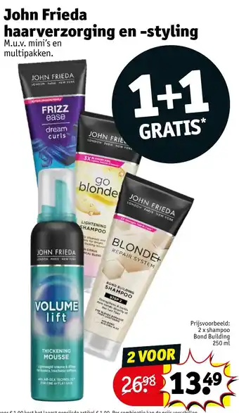 Kruidvat John Frieda haarverzorging en styling aanbieding