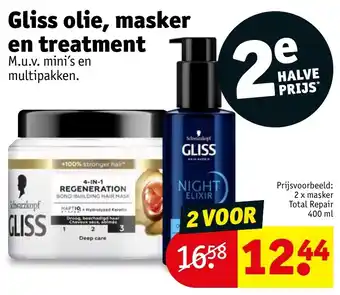 Kruidvat Gliss olie, masker en treatment aanbieding