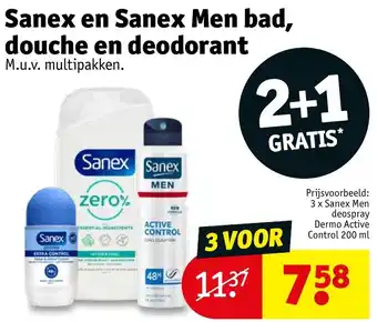 Kruidvat Sanex en Sanex Men bad, douche en deodorant aanbieding