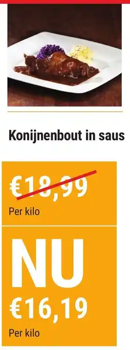 Budgetslager Konijnenbout in saus aanbieding