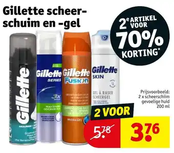 Kruidvat Gillette scheerschuim en gel aanbieding