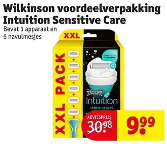 Kruidvat Wilkinson voordeelverpakking Intuition Sensitive Care aanbieding