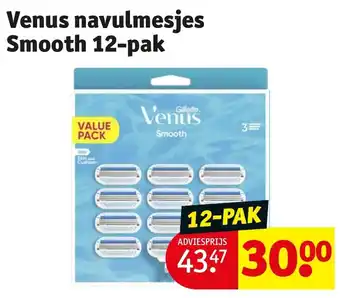 Kruidvat Venus navulmesjes Smooth 12 paADVIESPRIJS aanbieding