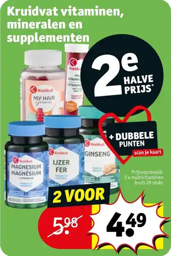 Kruidvat Vitaminen, Mineralen en Supplementen aanbieding