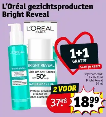 Kruidvat L'Oréal gezichtsproducten Bright Reveal aanbieding