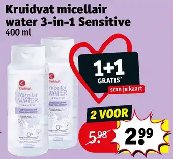 Kruidvat Micellair water 3-in-1 Sensitive 400mL aanbieding