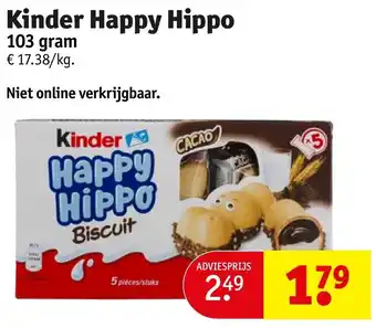 Kruidvat Kinder Happy Hippo 103 gram aanbieding