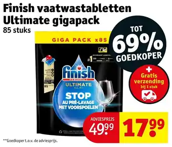 Kruidvat Finish Vaatwastabletten Ultimate gigapack 85 stuks aanbieding