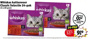 Kruidvat Whiskas kattenvoer Classic Selectie 24 x 85 gram aanbieding