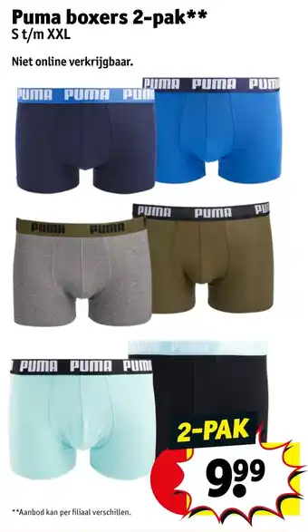 Kruidvat Puma boxers 2 pak S t/m XXL aanbieding