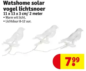 Kruidvat Watshome solar vogel lichtsnoer 11 x 13 x 3 cm / 2 meter aanbieding