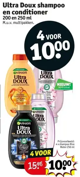 Kruidvat Ultra Doux shampoo en conditioner aanbieding