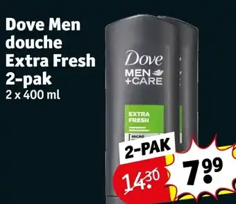 Kruidvat Dove Men douche Extra Fresh 2-pak aanbieding