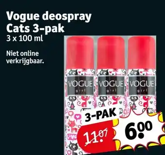 Kruidvat Vogue deospray Cats 3-pak aanbieding