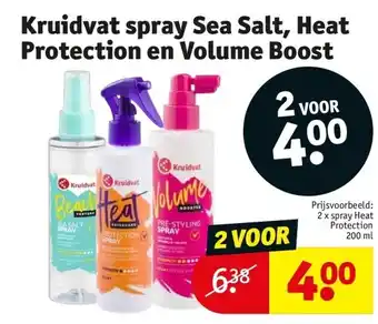 Kruidvat Kruidvat spray Sea Salt, Heat Protection en Volume Boost aanbieding