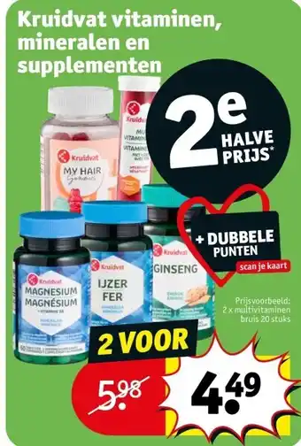 Kruidvat Kruidvat vitaminen, mineralen en supplementen aanbieding