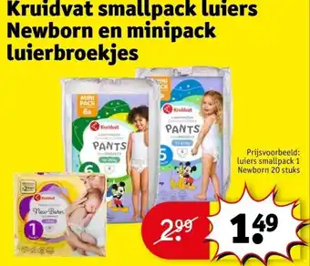 Kruidvat Kruidvat smallpack luiers Newborn en minipack luierbroekjes aanbieding