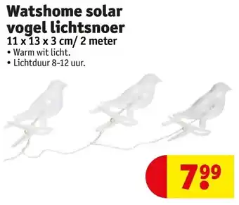 Kruidvat Watshome solar vogel lichtsnoer aanbieding