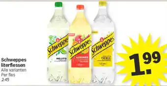 Albert Heijn Schweppes literflessen aanbieding