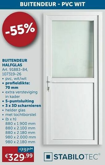 Zelfbouwmarkt Buitendeur halfglas aanbieding