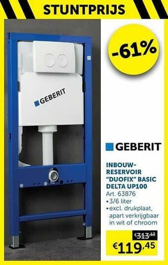 Zelfbouwmarkt Inbouwreservoir duofix basic delta up100 aanbieding