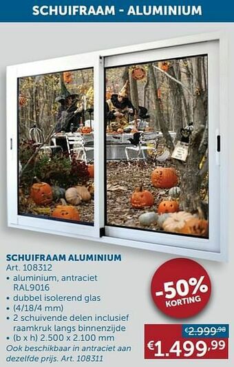 Zelfbouwmarkt Schuifraam aluminium aanbieding