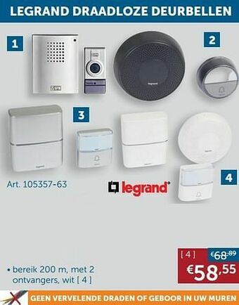 Zelfbouwmarkt Legrand draadloze deurbellen aanbieding
