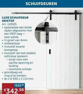 Zelfbouwmarkt Luxe schuifdeur kristof aanbieding