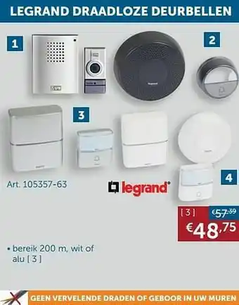 Legrand draadloze deurbellen