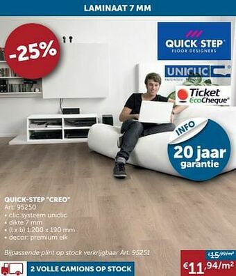 Zelfbouwmarkt Quick-step creo aanbieding