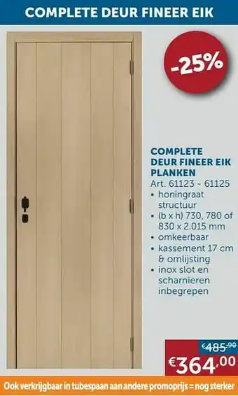 Zelfbouwmarkt Complete deur fineer eik planken aanbieding