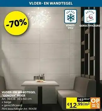 Zelfbouwmarkt Vloer- en wandtegel genova beige aanbieding