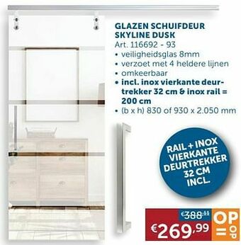 Zelfbouwmarkt Glazen schuifdeur skyline dusk aanbieding