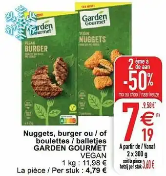 Nuggets burger ou - of boulettes - balletjes garden gourmet vegan