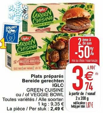 Plats préparés bereide gerechten iglo green cuisine ou - of veggie bowl
