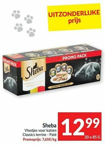 Intermarché Sheba vlootjes voor katten classics terrine - paté aanbieding