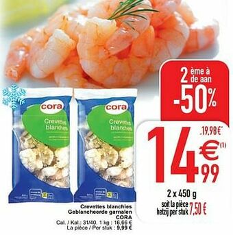 Cora Crevettes blanchies geblancheerde garnalen cora aanbieding