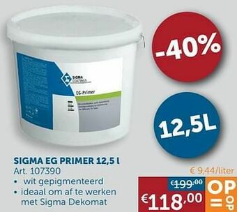 Zelfbouwmarkt Sigma eg primer aanbieding