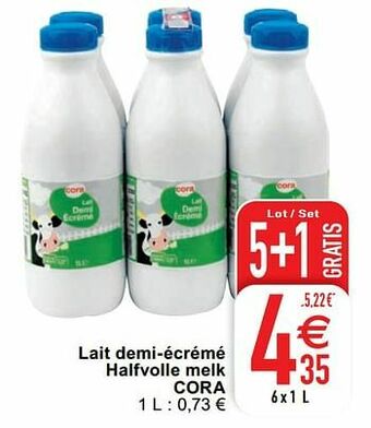 Cora Lait demi-écrémé halfvolle melk cora aanbieding