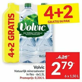 Intermarché Volvic natuurlijk mineraalwater aanbieding