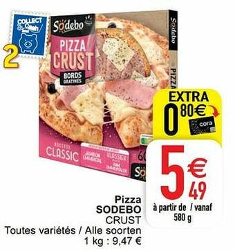 Cora Pizza sodebo crust aanbieding