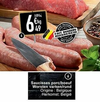 Cora Saucisses porc-boeuf worsten varken-rund aanbieding