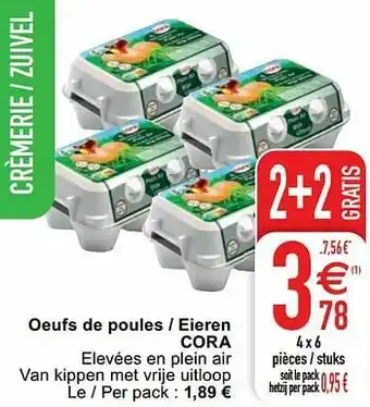 Cora Oeufs de poules - eieren cora aanbieding