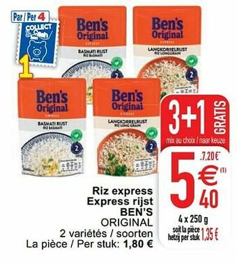Cora Riz express express rijst ben’s original aanbieding