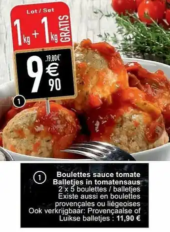 Cora Boulettes sauce tomate balletjes in tomatensaus aanbieding