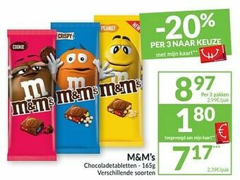 Intermarché M+m`s chocoladetabletten aanbieding