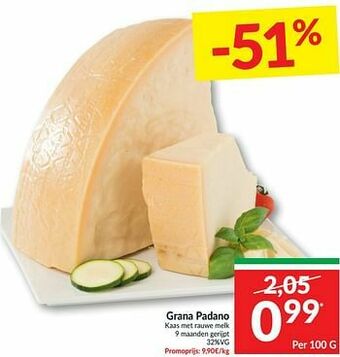 Intermarché Grana padano kaas met rauwe melk 9 maanden gerijpt aanbieding