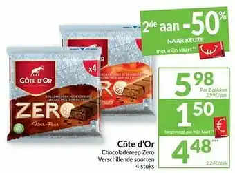 Intermarché Côte d`or chocoladereep zero aanbieding